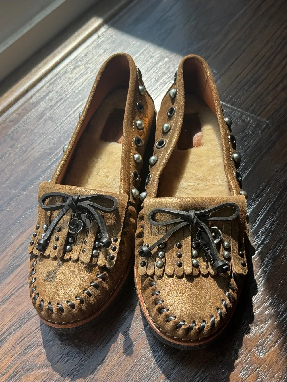 Coach brown suede
